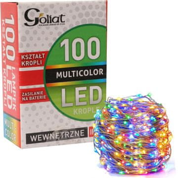 Božićne lampice na žici 100 LED multikolor, na baterije, energetski učinkovite