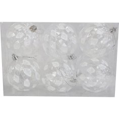 Set od 6 prozirnih plastičnih kuglica, 8 cm