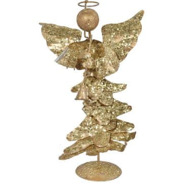 Anđeo s trubom, 26 cm, metaloplastika pozlaćena