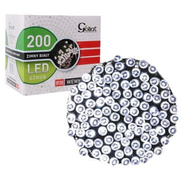 Štedljiva LED božićna svjetla 200 kom. Hladno bijela s efektom bljeska, unutarnja upotreba, duljina 11,5 m, IP44
