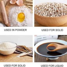 Netscroll Nastavljivi komplet mjernih žlica, 2-dijelni, s oznakama, za suhe i tekuće sastojke, Cups.