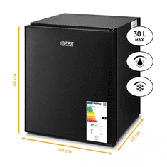 First Austria Hladnjak mini FIRST 28/30L, 22dB, ER: E, crni, mat