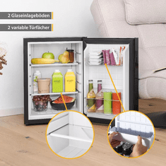 First Austria Hladnjak mini FIRST 35/40L, 22dB, ER: E, crni, staklena fronta