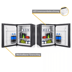 First Austria Hladnjak mini FIRST 35/40L, 22dB, ER: E, crni, staklena fronta