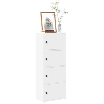 Vidaxl Polica za knjige, bijela, 40x24x102 cm, materijal na bazi drva