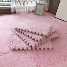 HOME & MARKER® Mekane puzzle podne pločice 30×30 cm, protuklizne i udobne prostirke (10 kom) | FLUFFTILE, roza