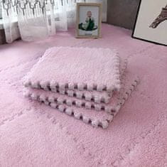 HOME & MARKER® Mekane puzzle podne pločice 30×30 cm, protuklizne i udobne prostirke (10 kom) | FLUFFTILE, roza