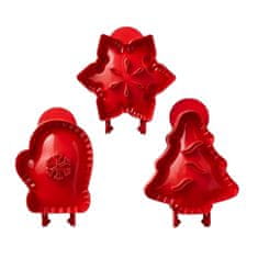 HOME & MARKER® Božićni mini pekač za pite 3 kom kalupi za rukavicu, drvce i pahulju | JOYPIE