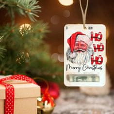 HOME & MARKER® Božićni ukrasi s držačem za novac, drvene kutijice za poklon i bor (set 4 kom) | WEALTHMAS