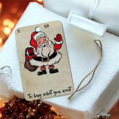 HOME & MARKER® Božićni ukrasi s držačem za novac, drvene kutijice za poklon i bor (set 4 kom) | WEALTHMAS