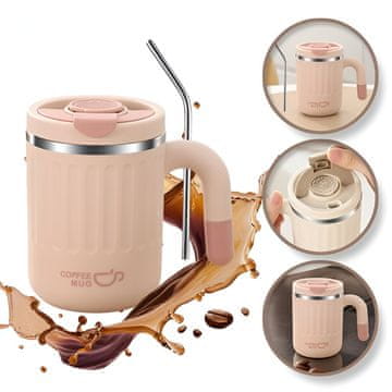 LIVEFY termo šalica Coffee 480ml, ružičasta