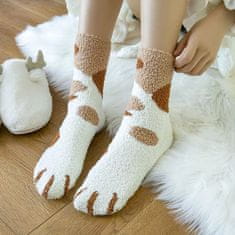 VIVVA® Mekane čarape s motivom mačjih šapa, 3 para, fluffy cozy čarape za ljubitelje mačaka | GATOSOCKS