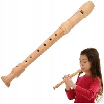 hurtnet Drvena školska frula 8 rupa 32cm + štapić za čišćenje frule