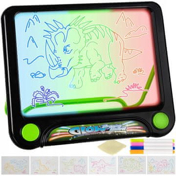 Kruzzel LED RGB svjetlosni grafički tablet za crtanje + neonski markeri