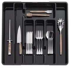 Ruhhy Podesivi organizator pribora za jelo za kuhinjsku ladicu do 44 cm crni