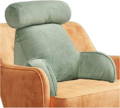 HOME & MARKER® Veliki jastuk za leđa 75×40×40 cm, potpora kralježnici, periva presvlaka, idealan za čitanje i opuštanje | HUGIREST, zelena