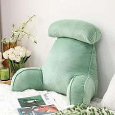 HOME & MARKER® Veliki jastuk za leđa 75×40×40 cm, potpora kralježnici, periva presvlaka, idealan za čitanje i opuštanje | HUGIREST, zelena