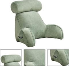 HOME & MARKER® Veliki jastuk za leđa 75×40×40 cm, potpora kralježnici, periva presvlaka, idealan za čitanje i opuštanje | HUGIREST, zelena