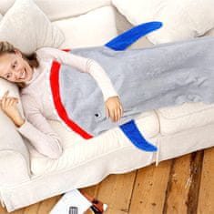 JOJOY® Plišana dječja deka s repom morskog psa, svjetleća mekana odeja 100x43 cm | MERMAIDREAM Morski pas