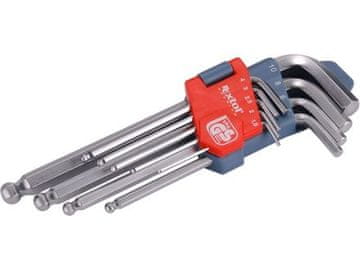 Extol Premium L-ključevi Imbus ključevi (6609) L-ključevi, set od 9, 1,5-2-2,5-3-4-5-6-8-10 mm, s kuglicom, CrV