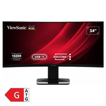 Viewsonic VG3419C 86,36cm (34") UWQHD VA 120Hz DP/HDMI/LAN/USB-C HDR10 KVM Freesync zakrivljeni monitor