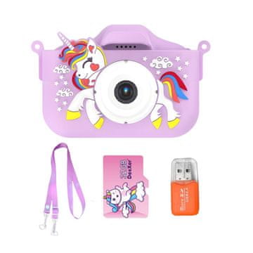 MG X500 Unicorn dječja kamera + 32GB kartica, ljubičasta
