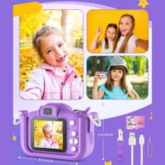 MG X500 Unicorn dječja kamera + 32GB kartica, ljubičasta