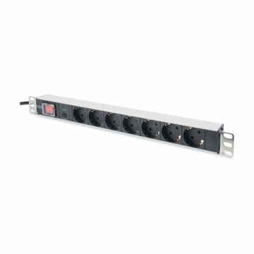Digitus razdjelnik za stalak 7x220V ALU+ preopterećenje prekidač crno/sivi DN-95403