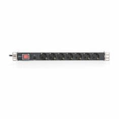 Digitus razdjelnik za stalak 7x220V ALU+ preopterećenje prekidač crno/sivi DN-95403