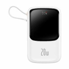 BASEUS Prijenosna baterija 10.000 mAh 20 W PowerBank Lightning bijela PPQD060002