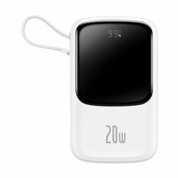 BASEUS Prijenosna baterija 10.000 mAh 20 W PowerBank Lightning bijela PPQD060002