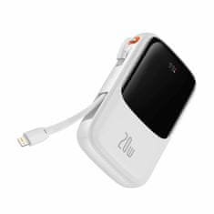 BASEUS Prijenosna baterija 10.000 mAh 20 W PowerBank Lightning bijela PPQD060002