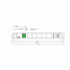 Bachmann razdjelnik za rack 5x220V Connect Line 2x USB A/C 2m