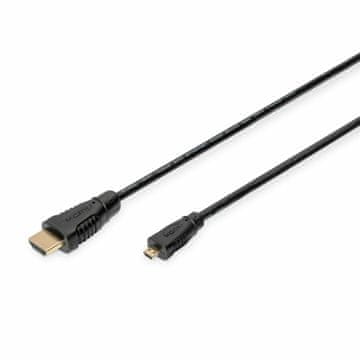 Digitus HDMI/D mikro kabel 1 m 4K crni AK-330115-010-S