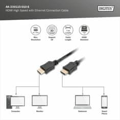 Digitus HDMI/D mikro kabel 1 m 4K crni AK-330115-010-S