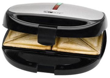 Clatronic Aparat za sendviče Clatronic ST/WA 3670, 800 W, crni/inox