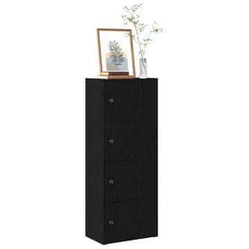 Vidaxl Biblioteka crni hrast 40x24x102 cm