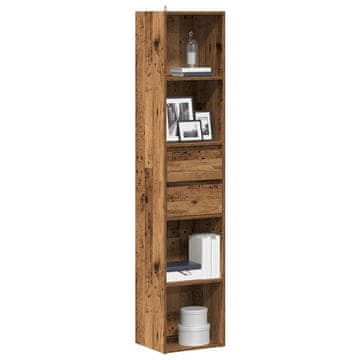 Vidaxl Polica za knjige, antikno drvo, 36x30x171 cm