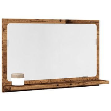 Vidaxl Kupaonski ormarić s ogledalom, antikno drvo, 60x11x37 cm