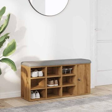 Vidaxl Klupa za cipele Artisan od hrastovine 102x32x50 cm lijepljeno drvo