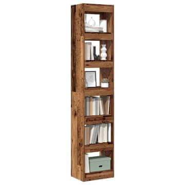 Vidaxl Polica za knjige/Pregrada za sobu Antikno drvo 40x30x198 cm