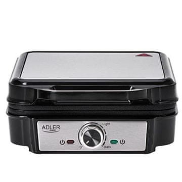 Adler Aparat za vafle Adler AD 3083, 1800 W, srebrni/crni