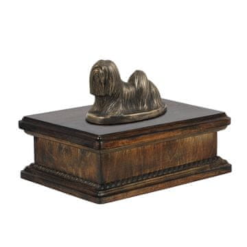 Lhasa Apso - urna za pseći pepeo, klasična urna sa statuom, elegantna urna sa psom od a