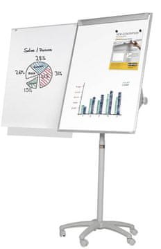 Bi-Office Samostojeća ploča Maya Mobile 70x102 cm Alu, magnetska, izvlačne ruke, sivo stoj