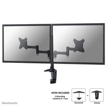 Neomounts Pomični nosač za 2 monitora* 10-27'', 8 kg, FPMA-D1330DBLACK