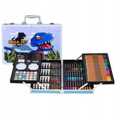 MG Art Suitcase Dino pribor za slikanje u koferu 145kom, plava