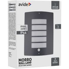 Avide Vanjska zidna svjetiljka (9570868) MORRO 1xE27 IP44 pir sensor, antracit