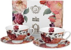 Duo Set 2 šalice + tanjurića Ruže, 250 ml porculan, poklon pakiranje, 4813