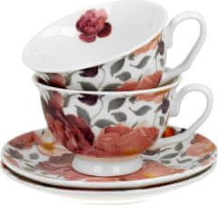 Duo Set 2 šalice + tanjurića Ruže, 250 ml porculan, poklon pakiranje, 4813