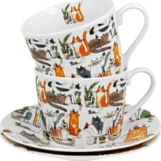 Duo Set 2 šalice + tanjurićića Mačkice, 230 ml porculan, poklon pakiranje, 4615